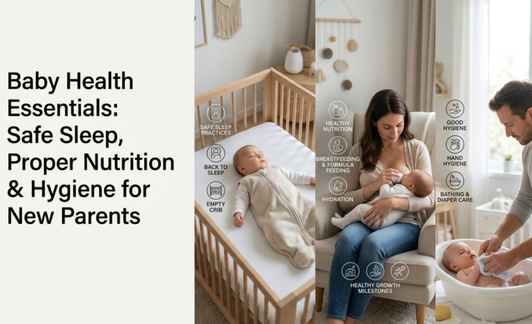 Baby Health Essentials Safe Sleep, Proper Nutrition & Hygiene for New Parents.