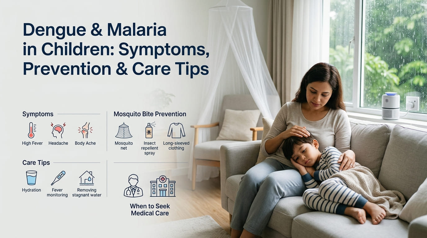 Dengue & Malaria in Children Symptoms, Prevention & Care Tips.
