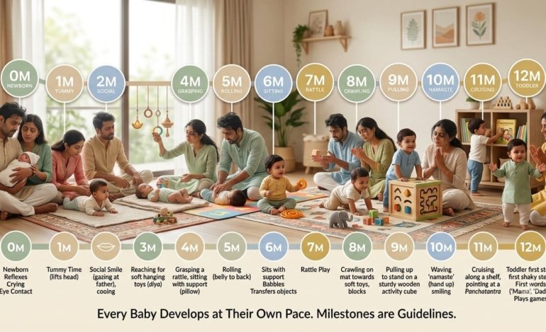 Baby Development Month by Month Complete 0-12 Guide for Indian Parents