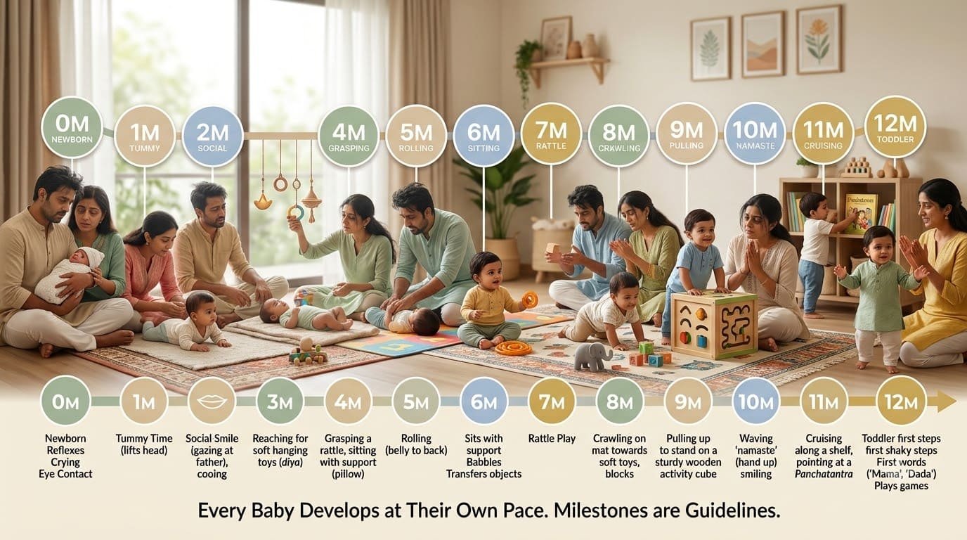 Baby Development Month by Month Complete 0-12 Guide for Indian Parents