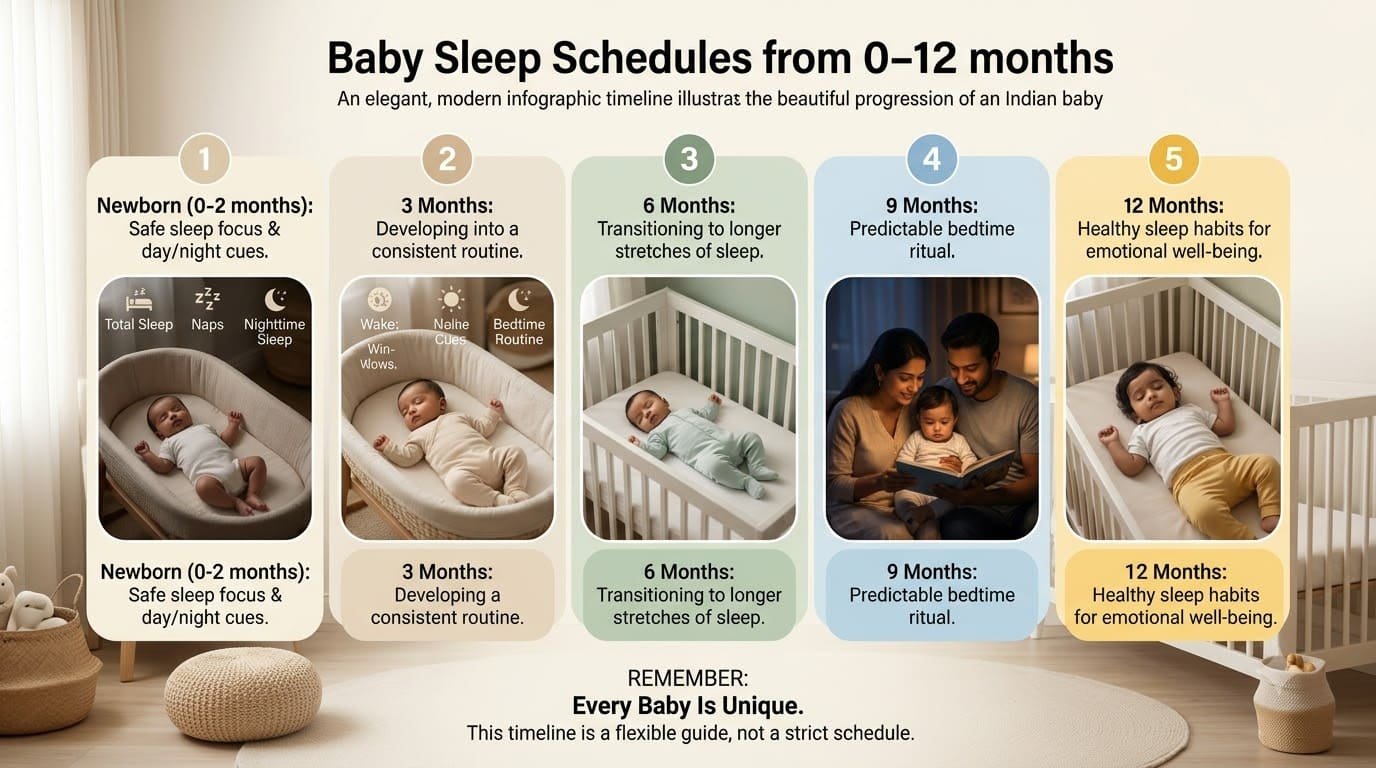 Baby Sleep Schedule Month by Month India Complete 0-12 Guide