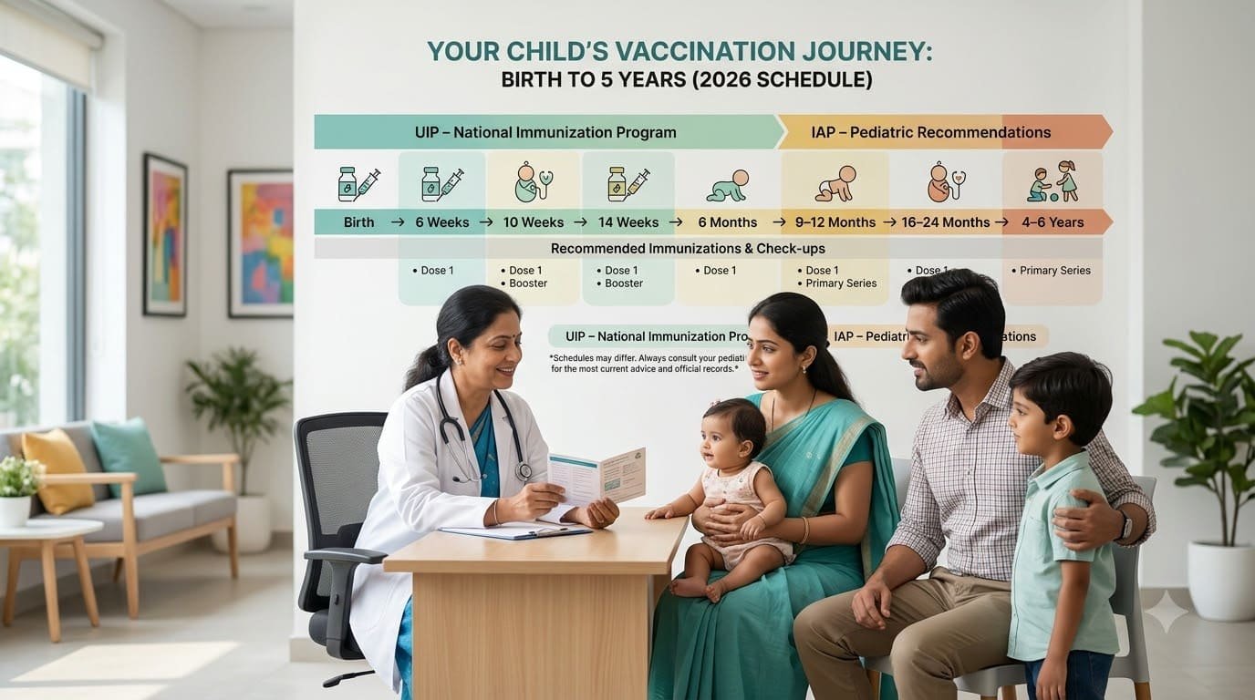 Baby Vaccination Schedule India 2026 Complete IAP & UIP Chart (0-5 Years)