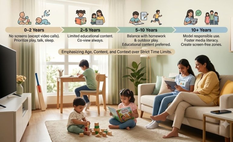Screen Time Guidelines Children India 10 Best Age Rules