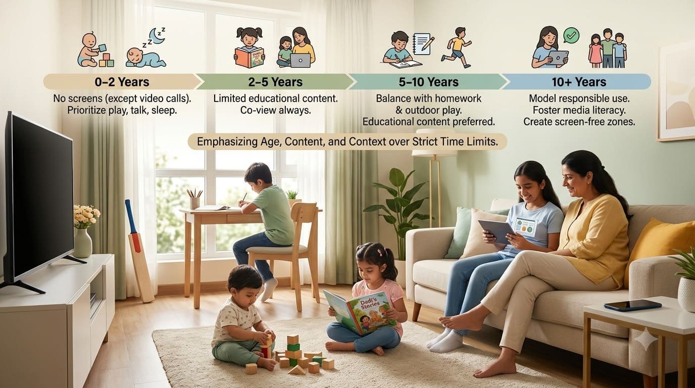 Screen Time Guidelines Children India 10 Best Age Rules