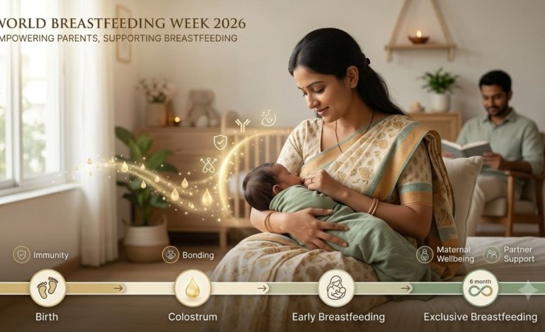 World Breastfeeding Week 2026 India — Indian mother breastfeeding newborn baby