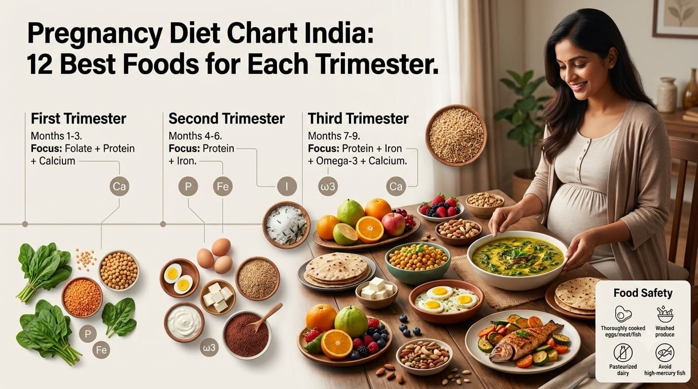 Pregnancy Diet Chart India 12 Best Foods for Each Trimester