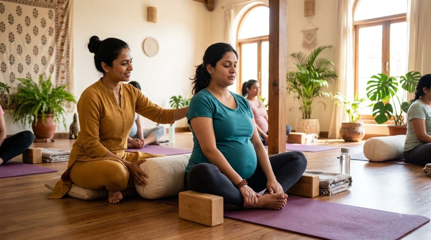Prenatal Yoga Guide India 10 Best Safe Poses for Normal Delivery
